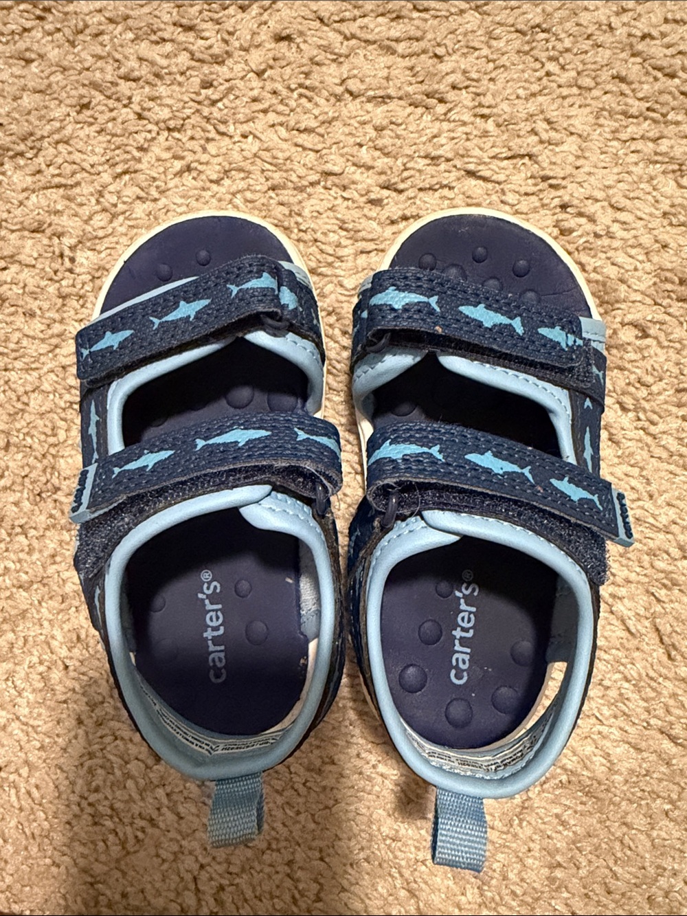 Carter's Navy and Light Blue Shark Sandals for Kids